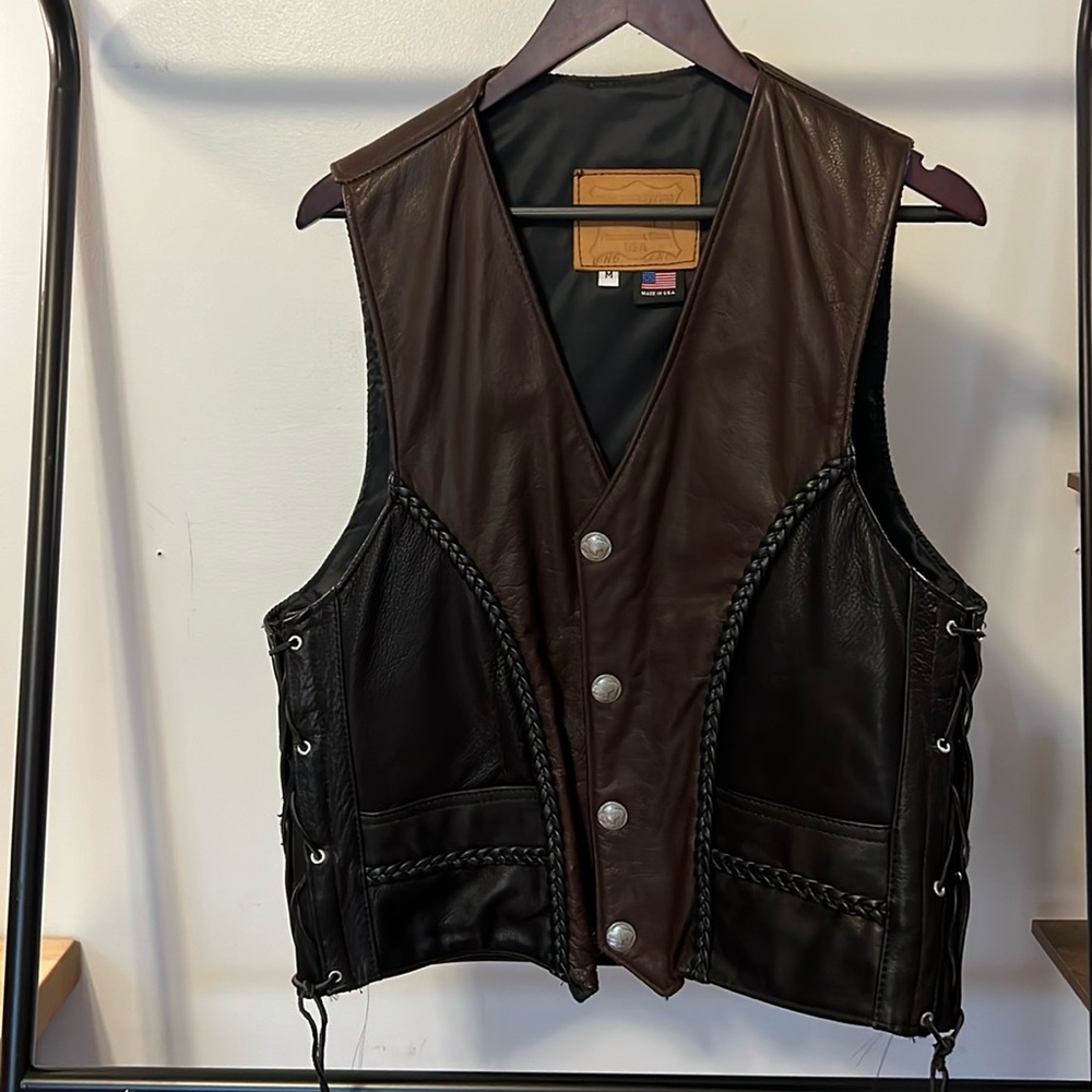 Vintage Walter Dyer Leather Biker Vest
